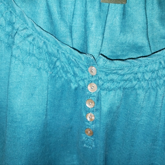 Eddie Bauer Teal Green 3/4 Sleeve linen Tunic NWOT XL tall - Picture 4 of 8